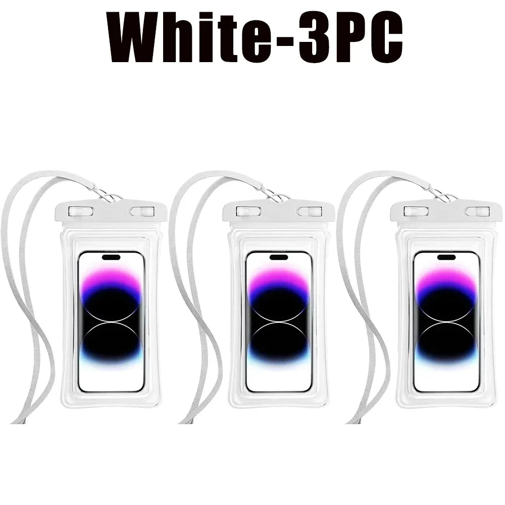 Floating Waterproof Phone Pouch Universal Water Resistant Phone Case Under 7.2 Inches Phone Dry Bag Essential for Water Sport