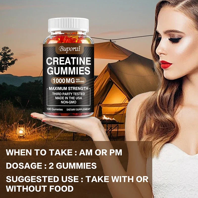 Creatine Monohydrate Gummies - Build Strength, Promote Muscle Growth, Improve Endurance and Energy