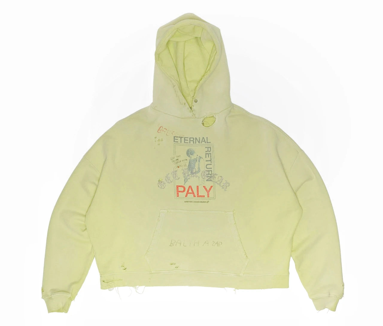 Washed PALY Hoodie Men Women High Quality Vintage Oversized Hooded Pullover