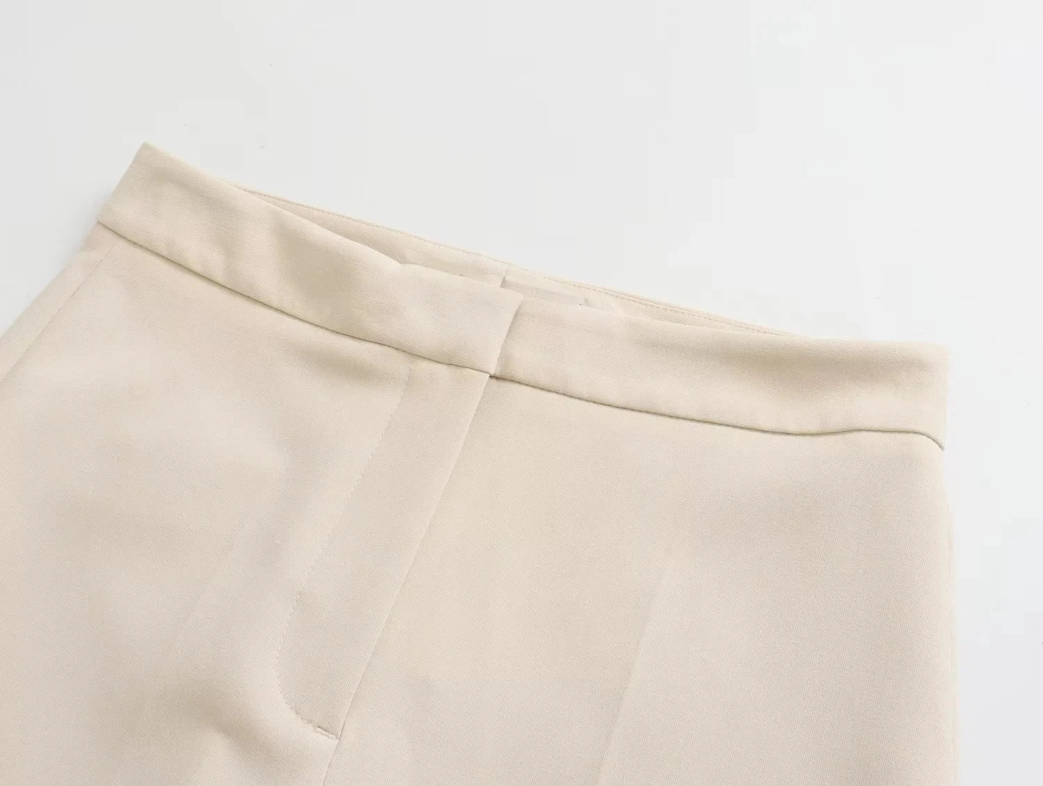 HH Pant Sets For Women Fashion Beige Single Breasted Strapless Slim Tank Top Vest High Waist Straight Pants Office Lady Suit