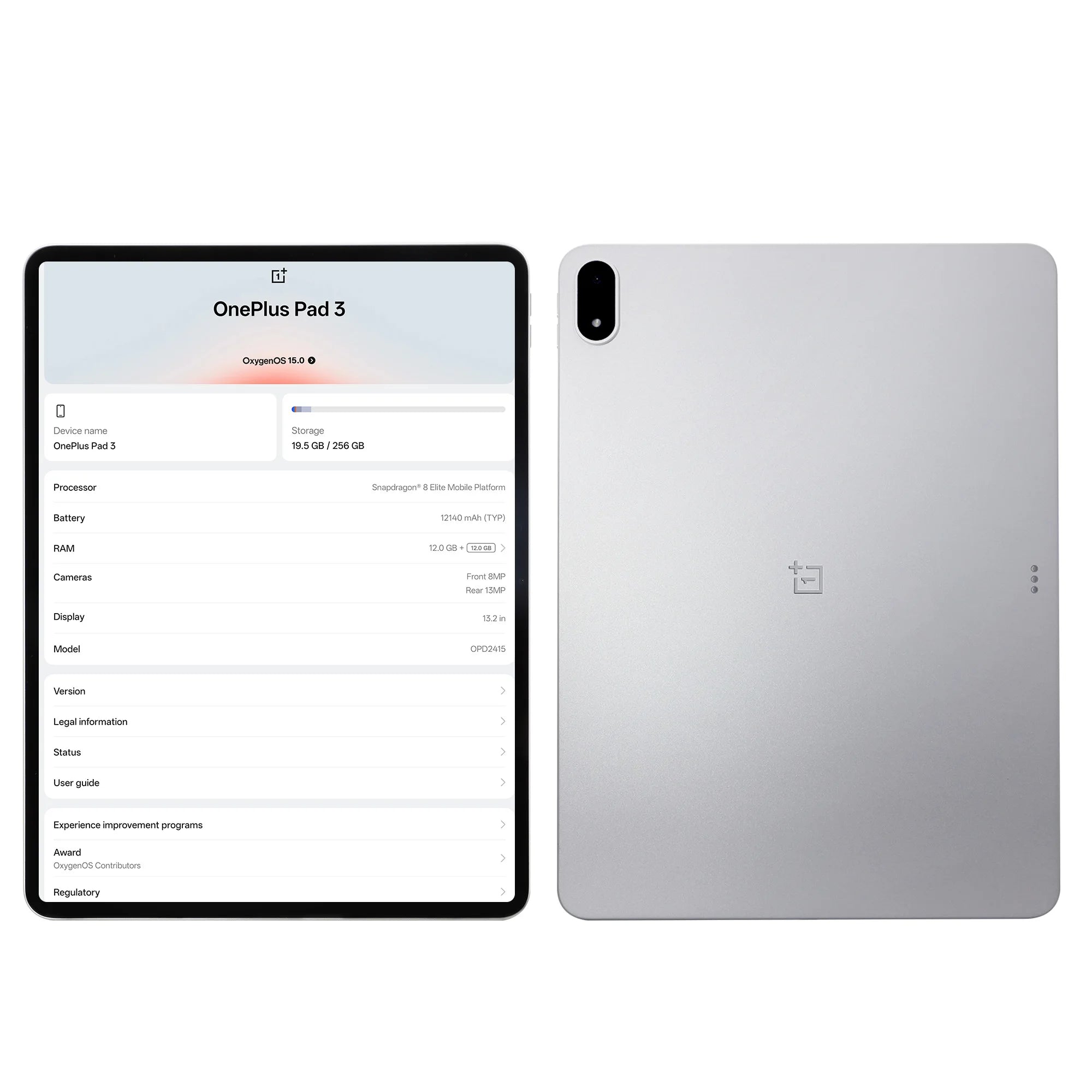 Global Version OnePlus Pad 3 Tablet Snapdragon 8 Elite 13.2" 144Hz Display 3.4K Resolution 8 Speakers Wi-Fi 7 Android 15