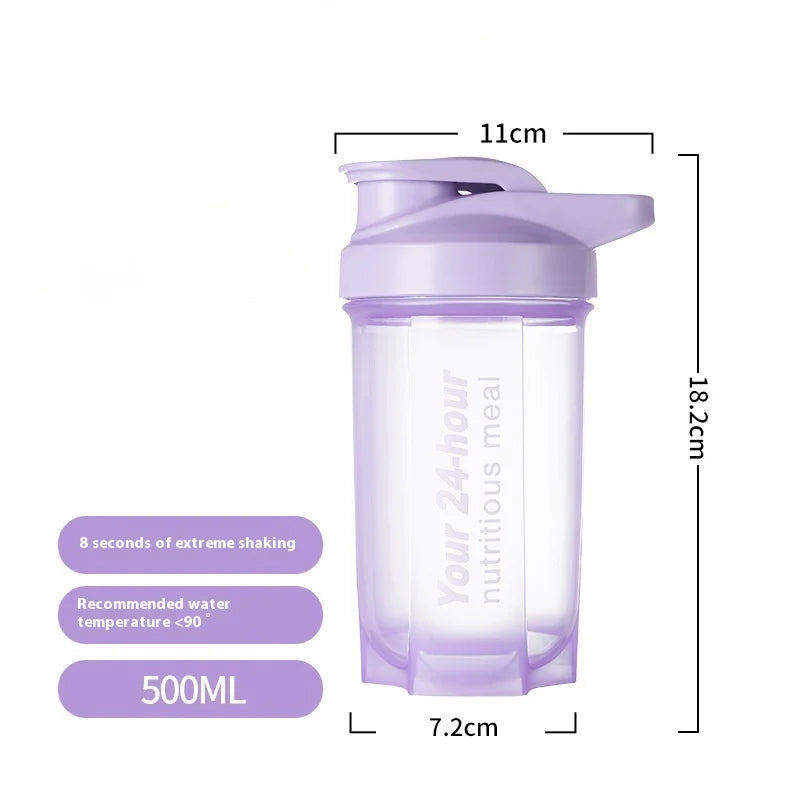 1PC 500ml Protein Powder Shaking Cup Portable Sport Shaker Bottle Fitness Gym Shaker Whey Protein Powder Mixing Bottle