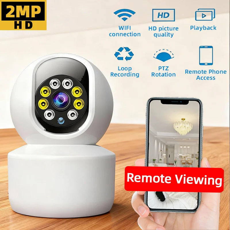 WiFi Camera Smart Home Indoor 2MP Wireless IP Surveillance Camera AI Detect Automatic Tracking Security Baby Monitor Camera