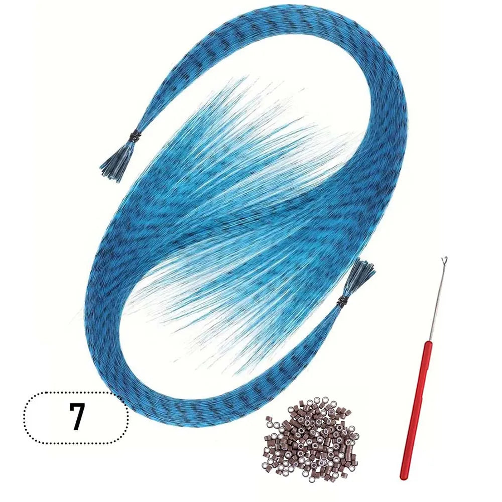 Synthetic Colored I-Tip Faux Feather Hair Extensions 16" 20 Strands Women's Heat Resistant Fiber Festival Extensions Accessories