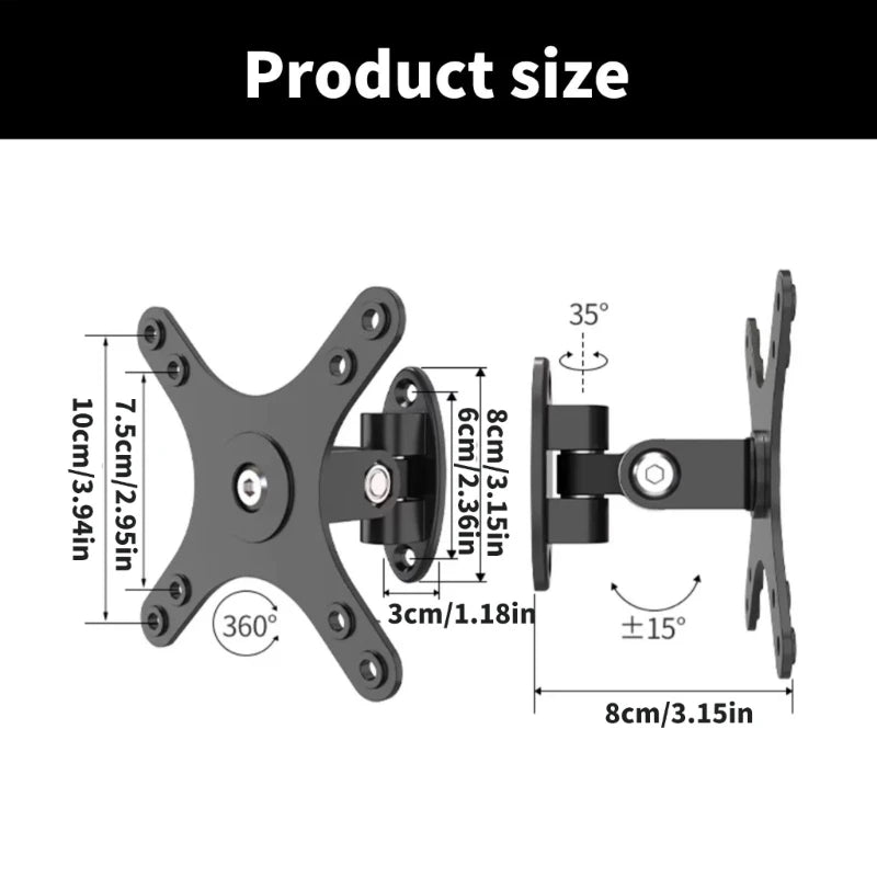 Screen Mounting Adapter Plate Wall Mount Bracket Supports VESA 100x100 75x75 for Desktop Screen Stand 360degree Rorate