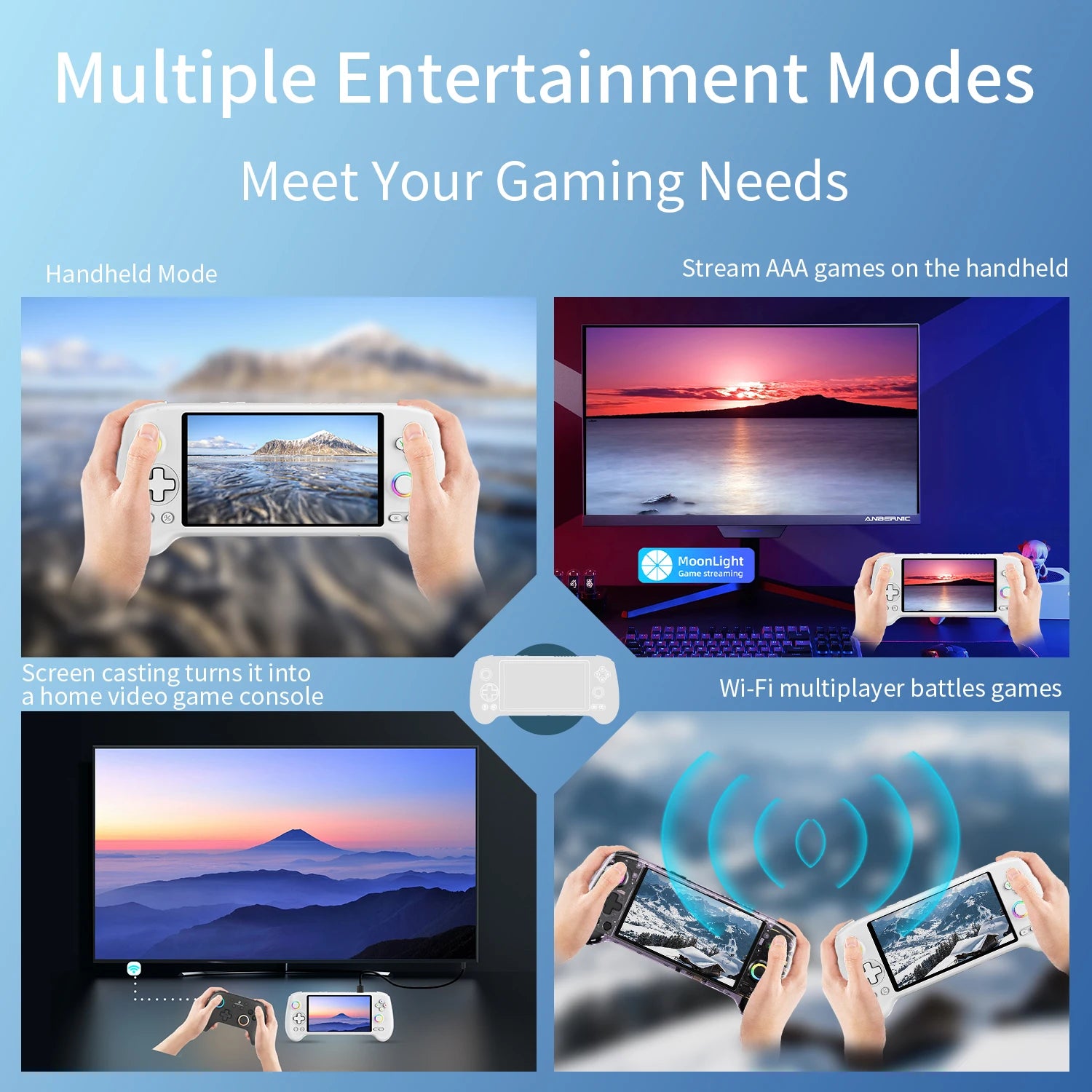 ANBERNIC RG557 Handheld Game Console 5.48'' AMOLED Android 14 5500mAH Bluetooth 5.3 Portable Video Game Player Dimensity 8300