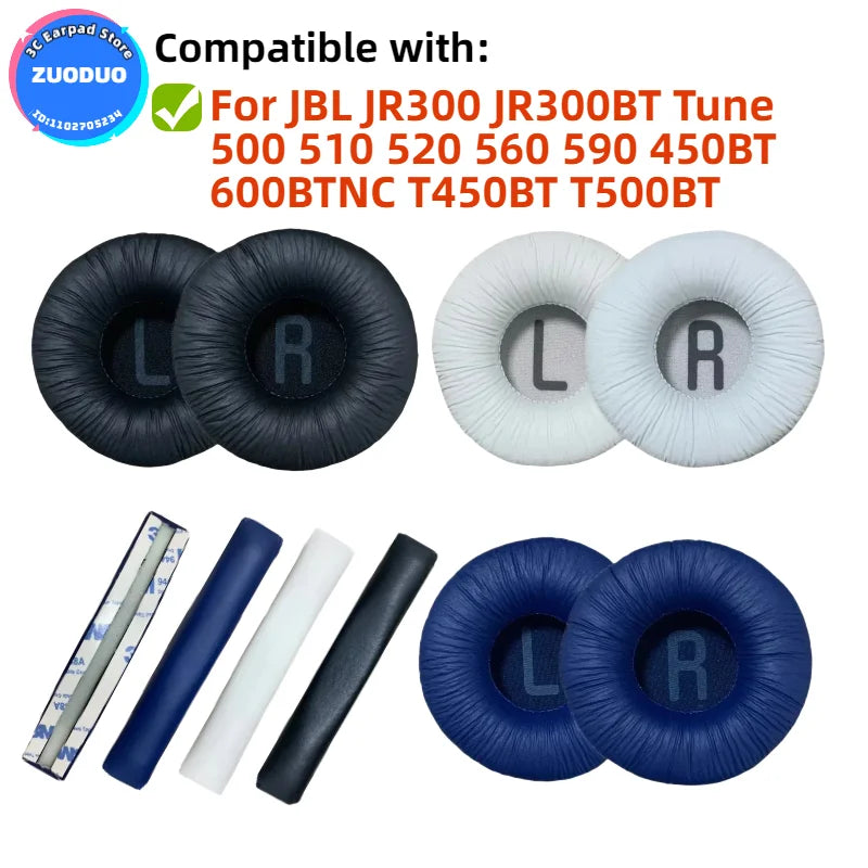 For JBL JR300 JR300BT Tune 500 510 520 560 590 450BT 600BTNC T450BT T500BT Headset Earmuff Earphone memory sponge ZUODUO