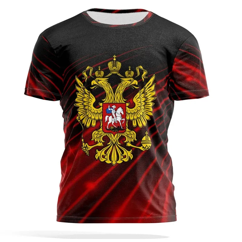 Russia Flag 3d Print T-shirt For Men Loose Short Sleeve Tactical T Shirts Summer Cool Street Sports Fitness Tees Men's Clothing