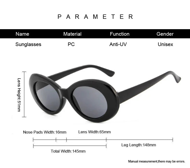 New Retro Oval Sunglasses Man Vintage Fashion Sun Glasses Classic White Black Lentes De Sol Mujer UV400 Gafas De Sol
