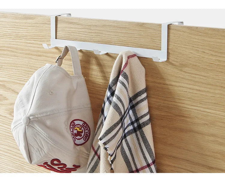 Over The Door 5 Hooks Home Bathroom Organizer Rack Clothes Coat Hat Towel Hanger Housekeeping Organizers Storage Hooks Holder