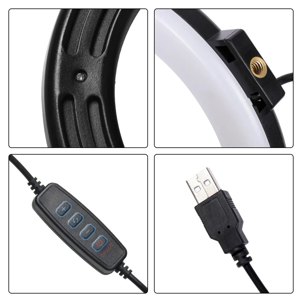 30cm Dimmable LED Selfie Ring Light without Tripod 12inch Led Round Ring Light Photography Ringlight for Tiktok Video Live Lamp