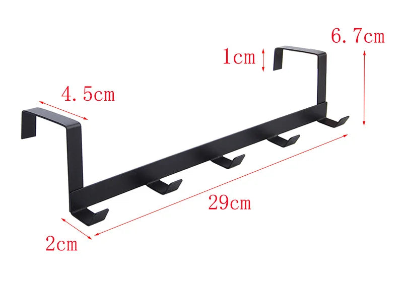 Over The Door 5 Hooks Home Bathroom Organizer Rack Clothes Coat Hat Towel Hanger Housekeeping Organizers Storage Hooks Holder