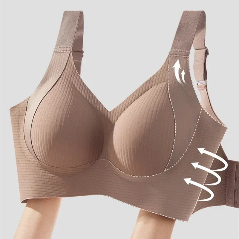 3 Packs Wireless Push Up Bras for Women Soft Comfortable Seamless Ribbed Bralette  Adjustable Straps  No Underwire