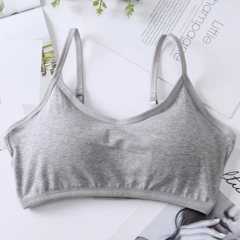 Cotton Bra for Women Fixed Pads Sports Shockproof Underwear Seamless Solid Back Closure Female Lingerie