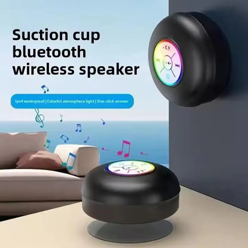 Portable Wireless Bluetooth Speaker LED IPX4 Waterproof Loudspeaker Outdoor Bathroom Large Suction Cup Mini Stereo Sound Box