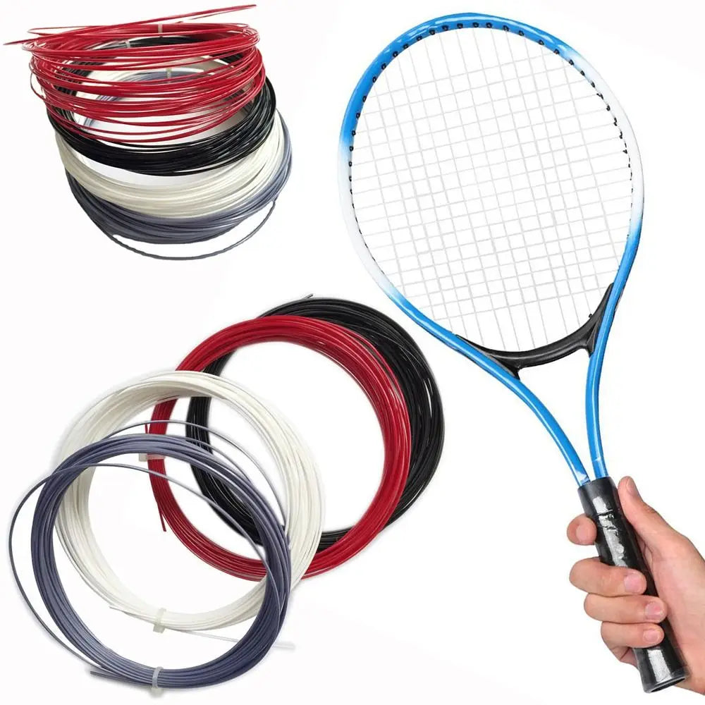1.25mm 12.2M Hex Tennis Racket String Top Spinning Ball Racquet Wire Angular Polyester Thread Soft Concave Shape Sport Supplies