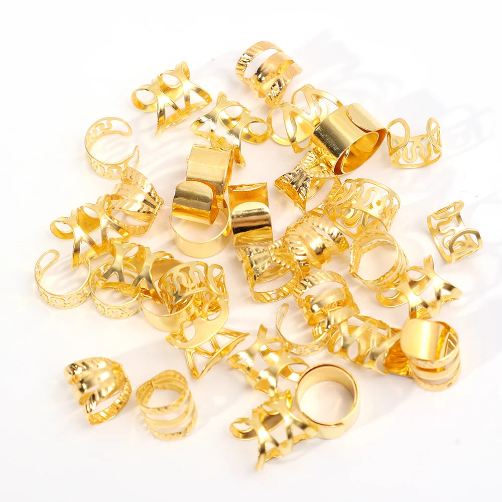 100pcs Dreadlock Hair Rings Hair Jewelry Cuffs Clip Hair Braids Dirty Braids Bead Hippie Hairpin Accessories Headwear for Women