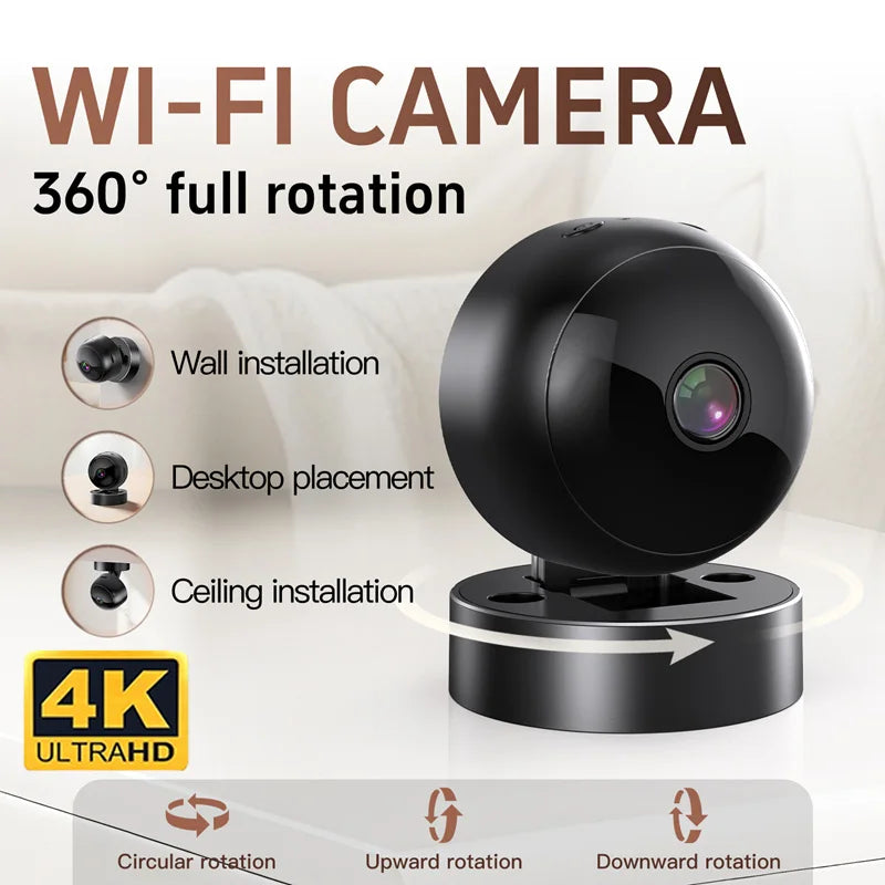 Lenovo Wireless Security Camera 360° Full Coverage View 4K WiFi HD Motion Detection Night Vision Indoor Outdoor Remote Monitor