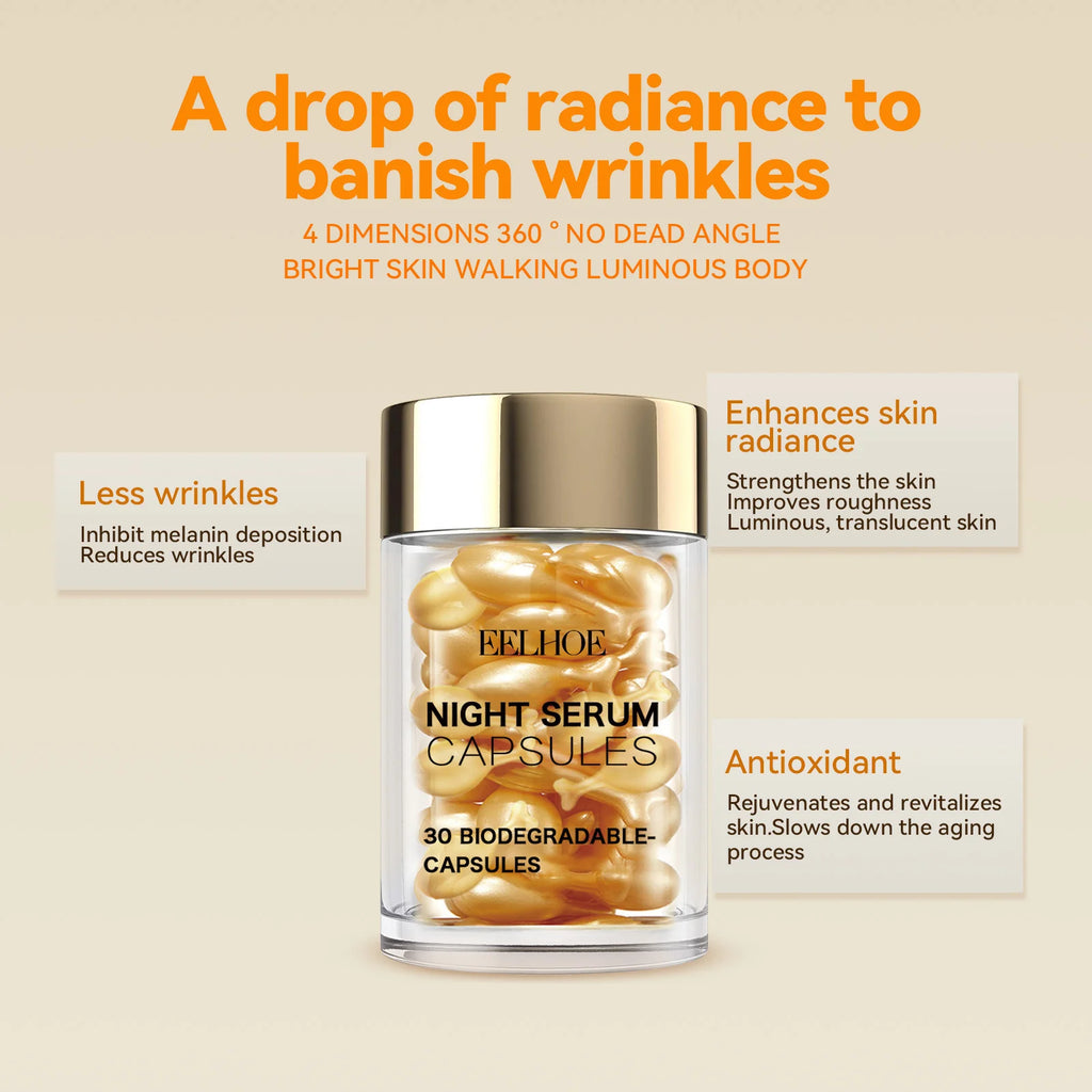 Vitamin C Facial Capsule Serum Moisturizing Anti Aging Wrinkle Removal Dark Spots Repair Acne Skin Rejuvenation Essence Capsules