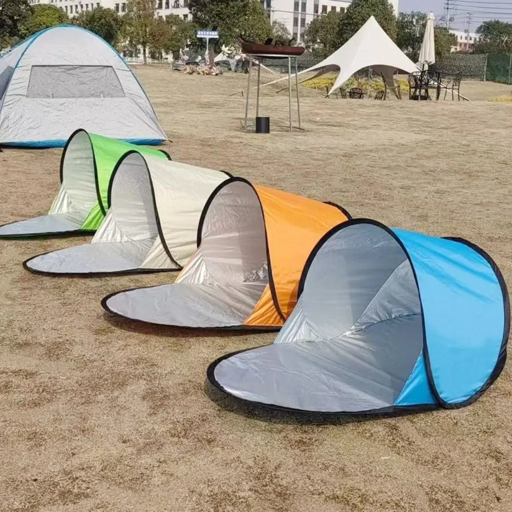 Camping Tent Silver Coated Small Folding Tent Instant Pop-up Automatic Sun Shelter Portable UV Protection Mini Beach Tent Summer