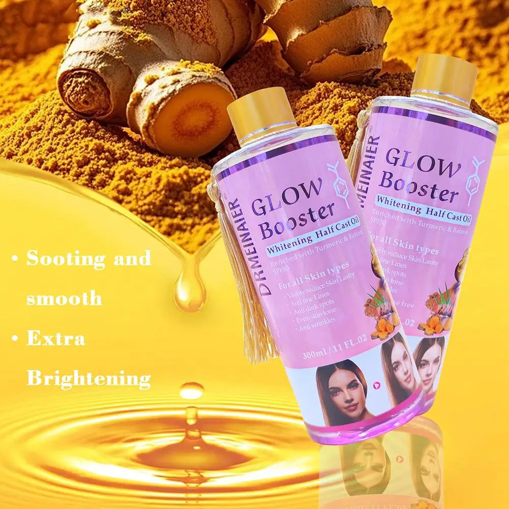 Booster Lightening Radiance Half Cast Oil 300ml Brightening Body Oil for All Skin Types, Brightening & Repairing Body Oil Skinca
