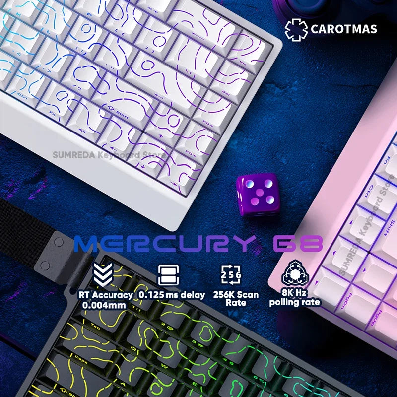 IROK Carotmas Mercury68 mars68 pro Gaming Magnetic Mechanical Keyboard Rapid Trigge 0.004mm 8K Return 256K Scan Gamer Keyboard