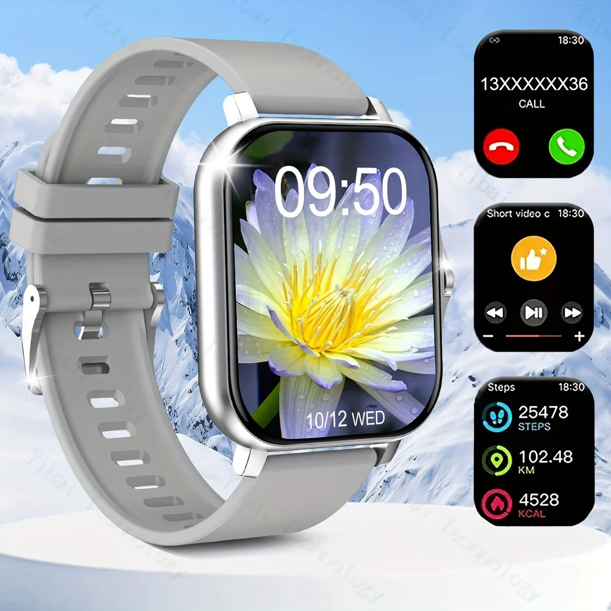 2025 New 4.65cm  Touchscreen Smartwatch with WirelessVoice180mAh Rechargeable Battery Sleek Smartwatch  Alloy Case Watch Smart