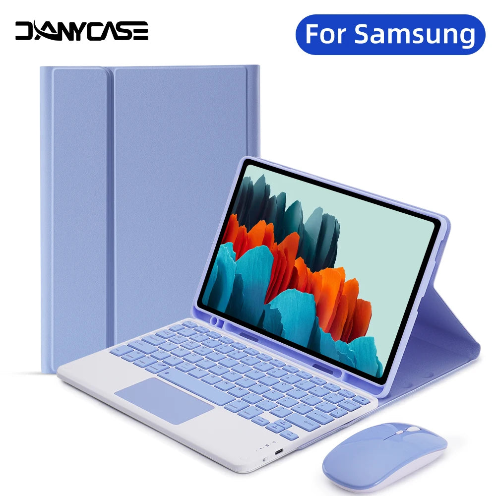 Touchpad Keyboard Case for Samsung Galaxy Tab S9 FE 10.9in S6 Lite 10.4in S7 S8 S9 11in A9 Plus A8 S7+ S8+ S9+ S9 FE+ 12.4in