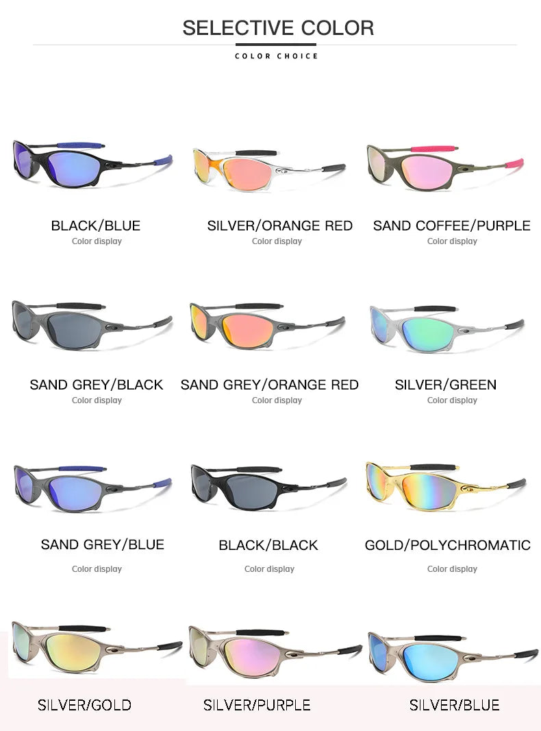 Retro Sun Glasses De Sol Masculino Colorful Sport Sunglasses Goggles UV400 Windproof Sunglasses for Men Women Fashion Eyewear