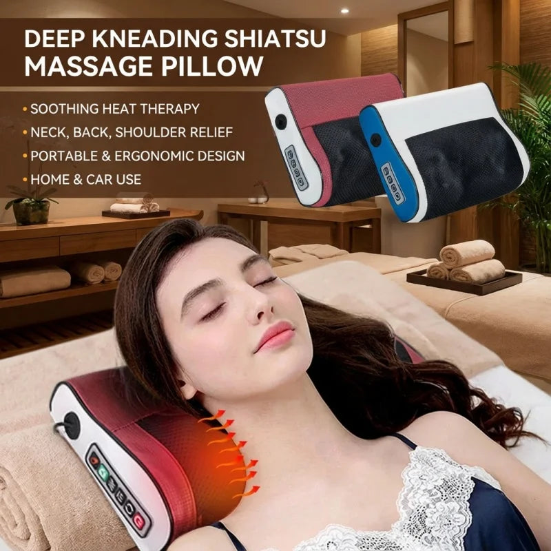 Multifunctional Electric Back Massager Pain Throw Pillow Shoulder Cervical Spine Waist Back 3 Gears Massager Comfort Relaxing