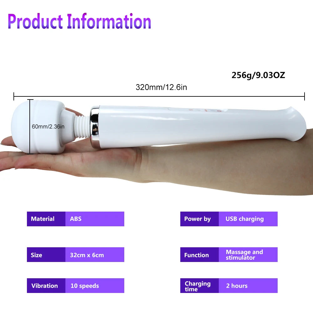 Electric Massager Powerful 10 Speed Body Relaxation Deep Tissue Muscle Relief Back Leg Neck Multifunctional Massage Equipment
