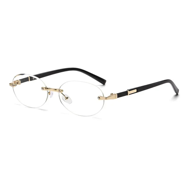 Personalized Oval Frame Sunglasses Women Men Retro Metal High-end Sun Glasses Luxuy Frameless Trimming Traveling UV400 Eyewear