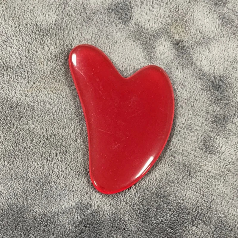 Gua Sha Board Heart-Shaped Natural Pink Green Resin Jade Scraper Facial SPA Neck Massager Portable Skin Care Beauty Healty TooL