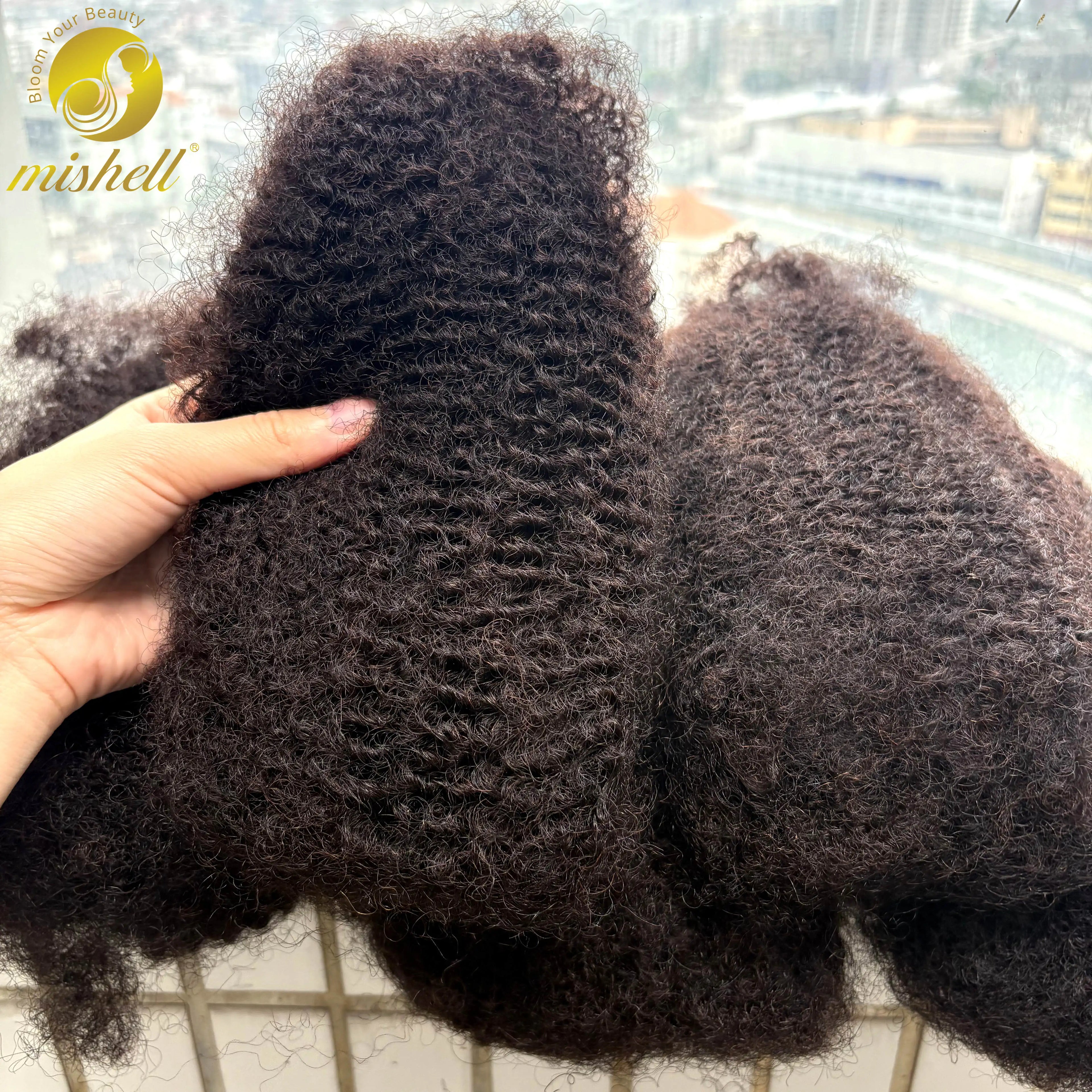 10-16Inch Natural 4C Afro Kinky Curly Bulk Human Hair Extensions No Weft Brazilian Remy Bulk for Locs Braiding Hair