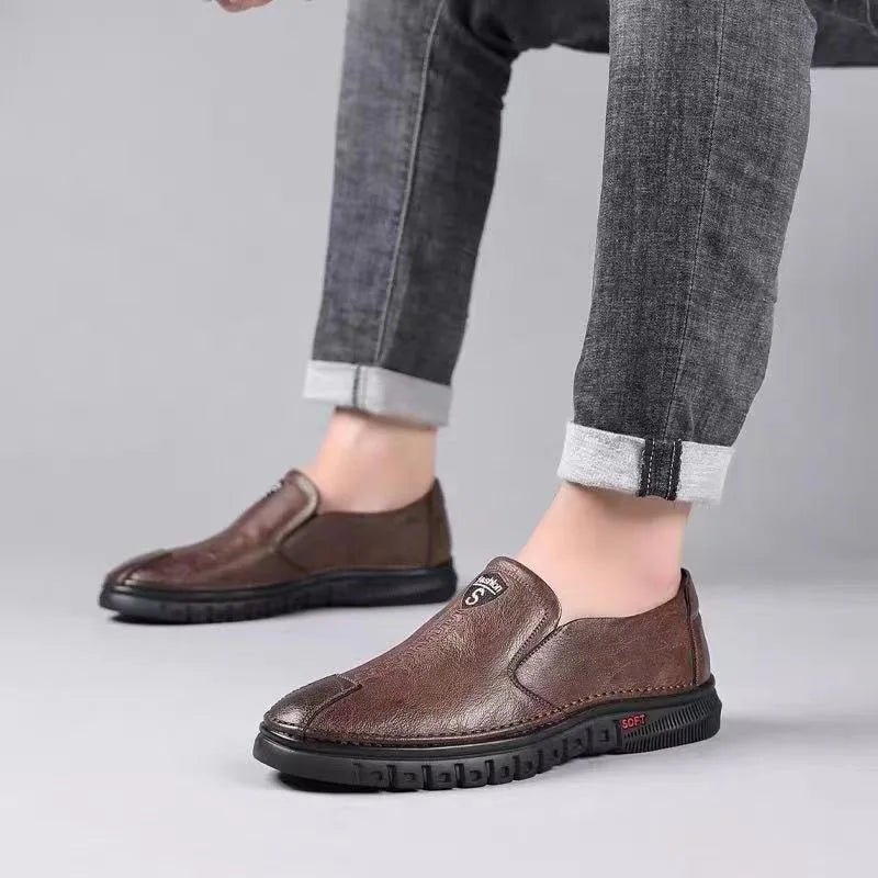 2025 PU Leather Men's Loafers Luxury Men Casual Shoes New Fashion Driving Shoes Breathable Slip on Men Moccasins Plus Size 39~44