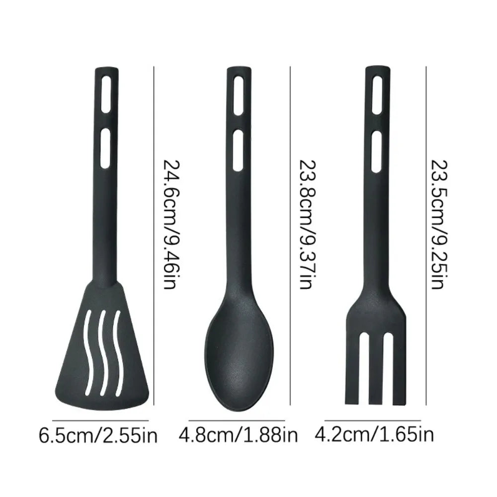 Nylon Kitchen Utensils Set Non Stick Heat Resistant Cooking Utensils Portable Comfortable Handle Kitchen Gadgets