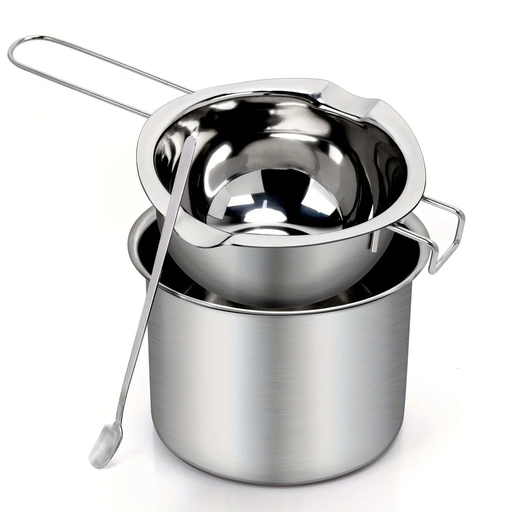 3Pcs stainless steel melting pot set, a multi-purpose melting pot tool set, suitable for handcrafted candle making and kitchen