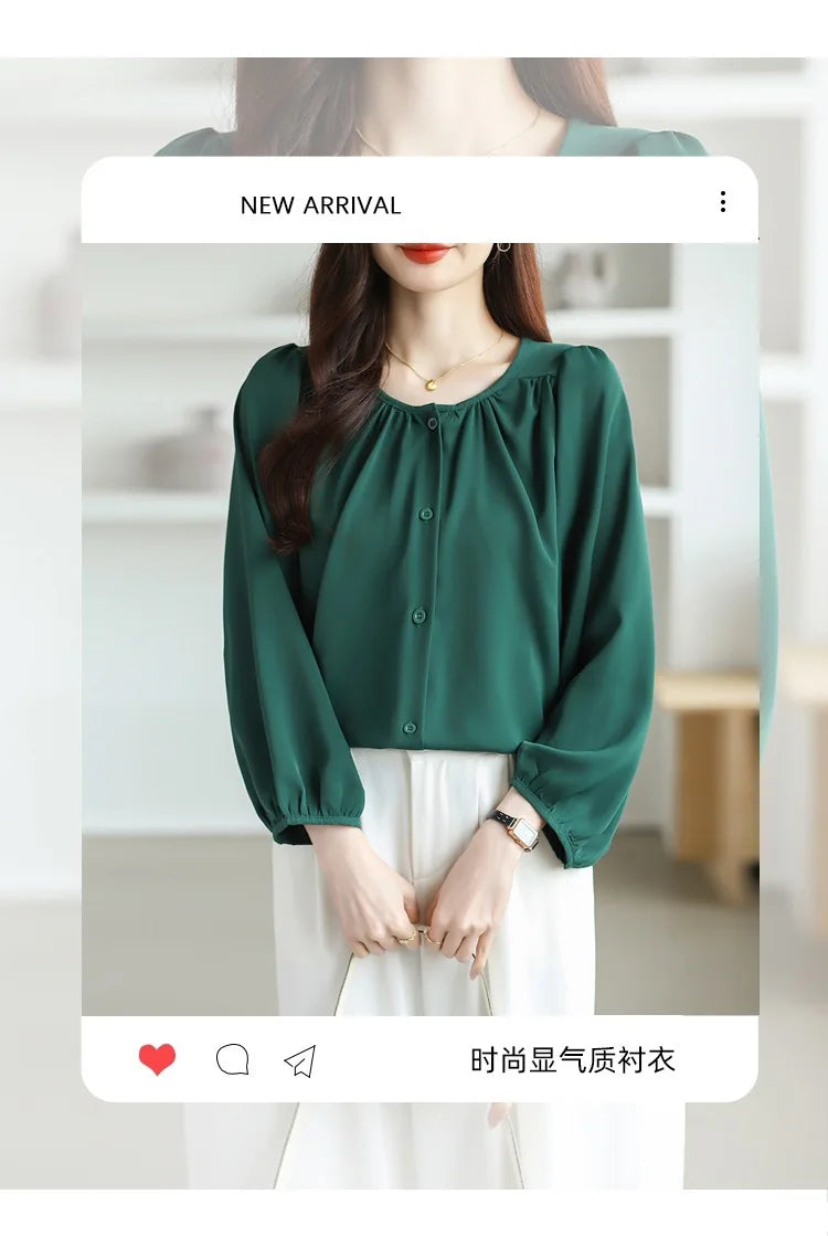 Women's Loose and Casual Shirt, Slim and Reduces Age-reducing Temperament