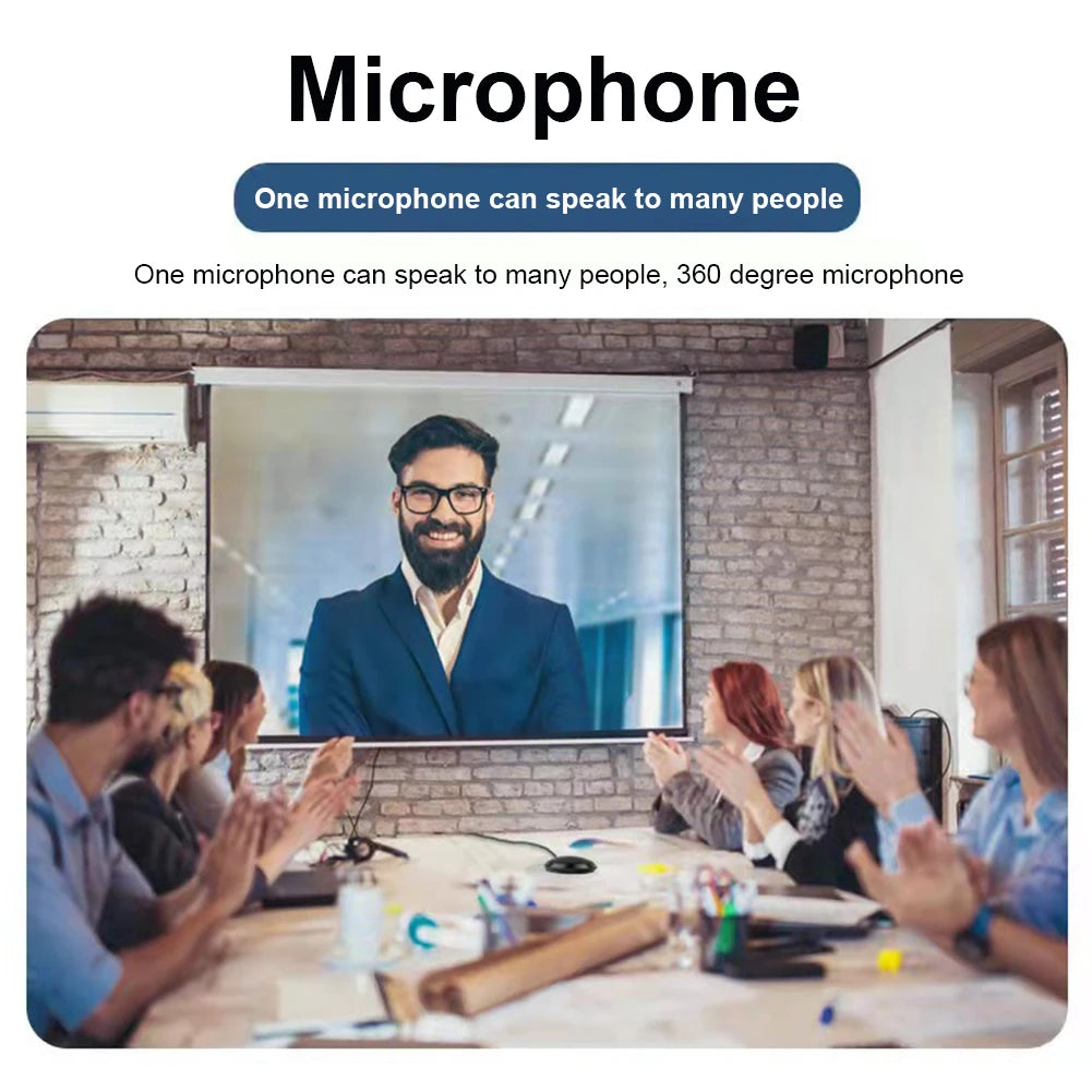 USB/3.5mm Conference Microphone USB Speakerphone 360° Omnidirectional Condenser Plug & Play for Computer Desktop Laptop 150CM