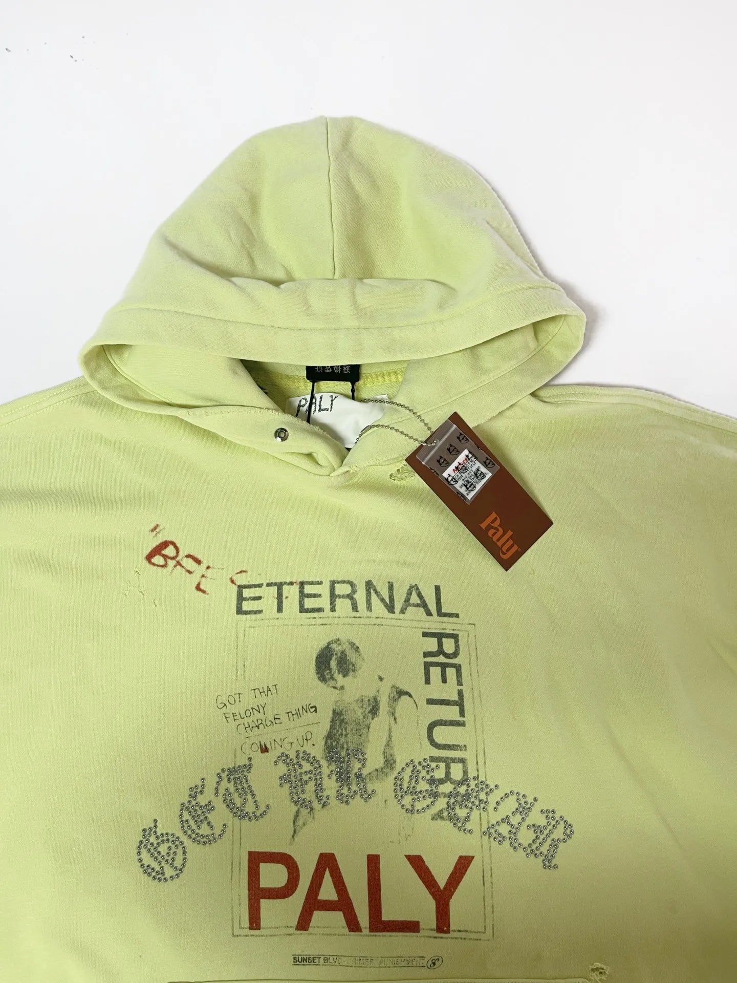 Washed PALY Hoodie Men Women High Quality Vintage Oversized Hooded Pullover