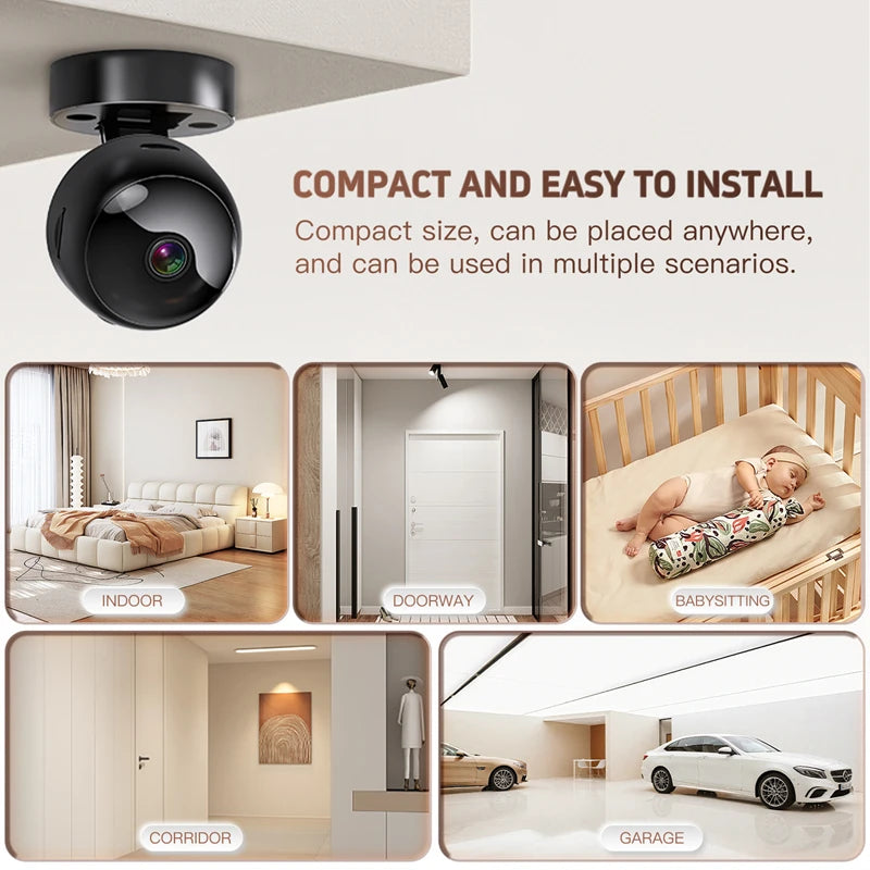 Lenovo Wireless Security Camera 360° Full Coverage View 4K WiFi HD Motion Detection Night Vision Indoor Outdoor Remote Monitor