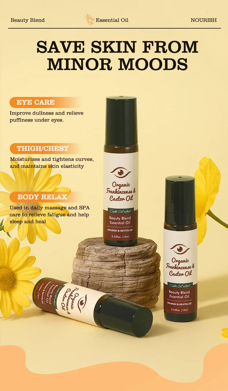 Castor Oil Eye Serum Anti-wrinkle Remove Dark Circles Eye Bags Anti-puffiness Lift Firm Moisturize Nourish Massage Eye Care 10ml