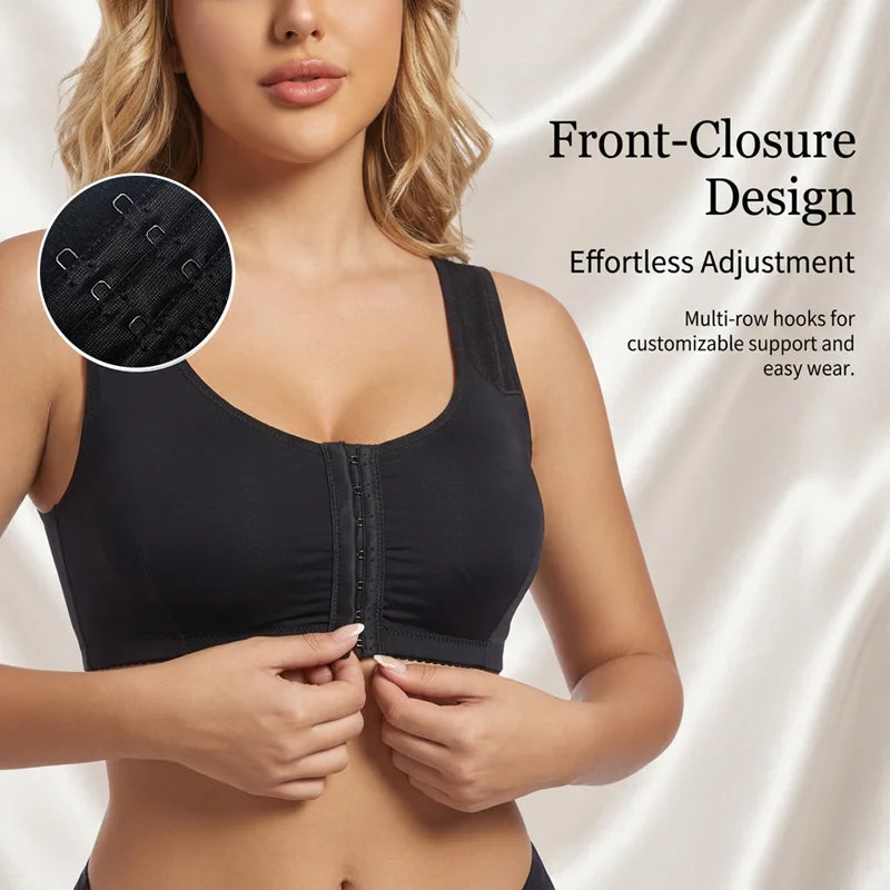 Sports Bra for Women Minimizer Support Front Closure Posture Corrector Shaper Push Up Yoga Fitness Running Padded Bralette