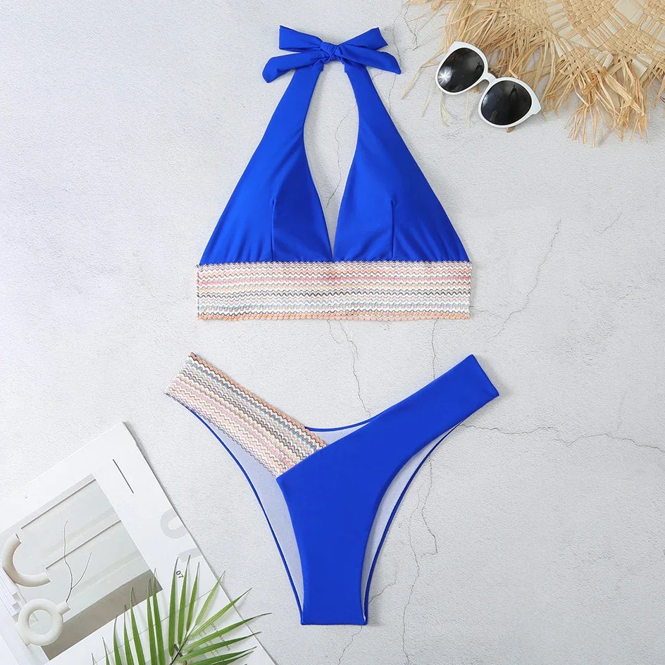 Sexy Bikini 2026 Women Swimsuit Female Swimwear Halter Thong biquini High Waist Bikinis Sets Brazilian Swimming for Bathing Suit