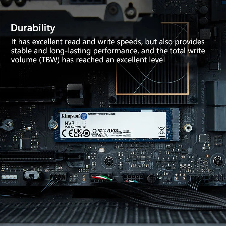 Kingston NV3 PCIe 4.0 M.2 2280 NVMe SSD Internal Hard Drive 500GB 1TB 2TB Up to 6000Mb/s Original Solid State Drive Hard Disk