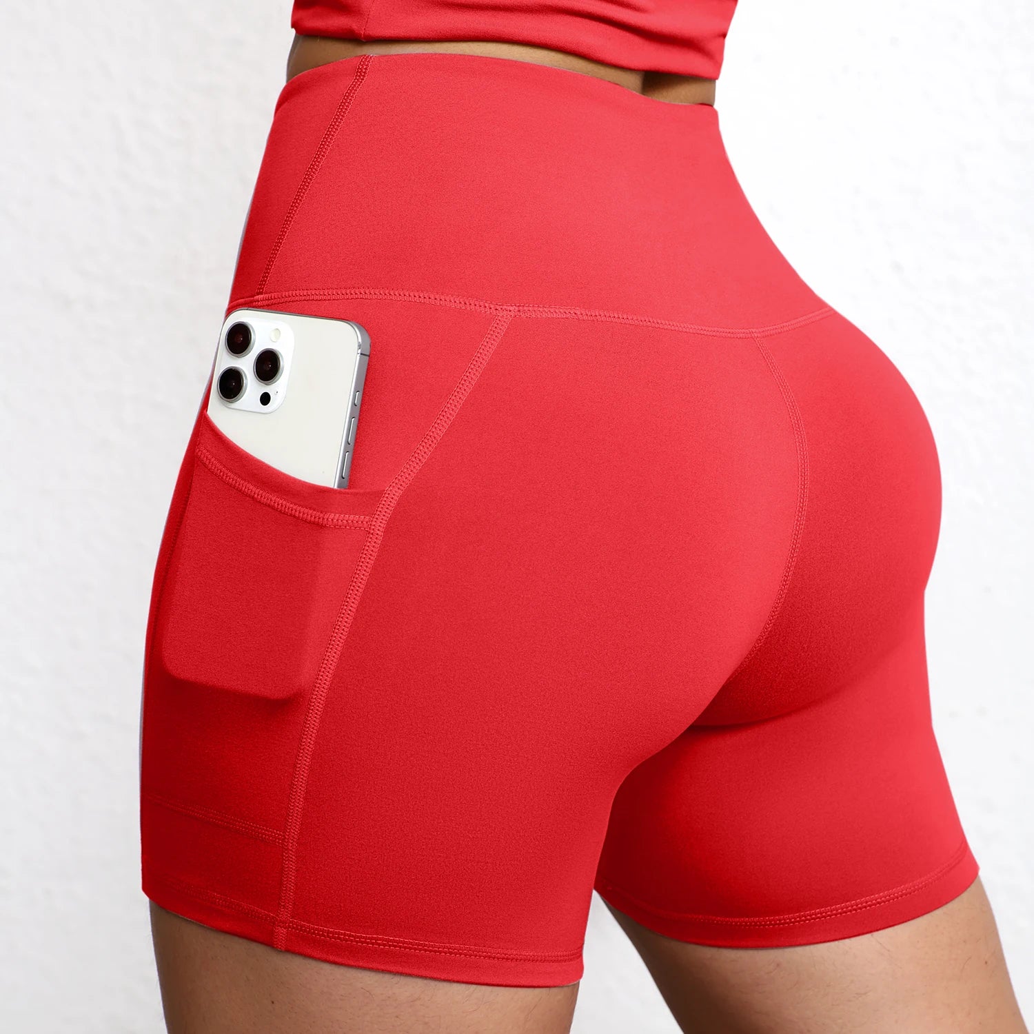 Women High Waist Pocket Yoga Sport Biker Shorts Leggings For Fitness Lift Hips Running Workout Yoga Pant