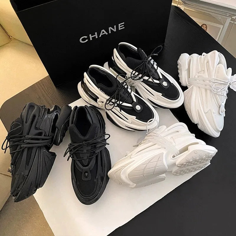 Platform Sneakers for Couple Street Style Height Increase Shoes for Men Women Fashion Designer Chunky Sneakers Zapatillas Hombre
