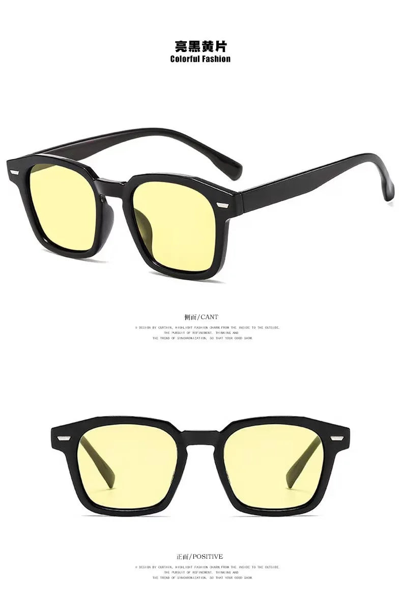 Vintage Sunglasses Unisex Rectangle Fashion Design Retro Sun Glasses Female Lady Eyeglass Cat Eye Casual Goggles 2025 New