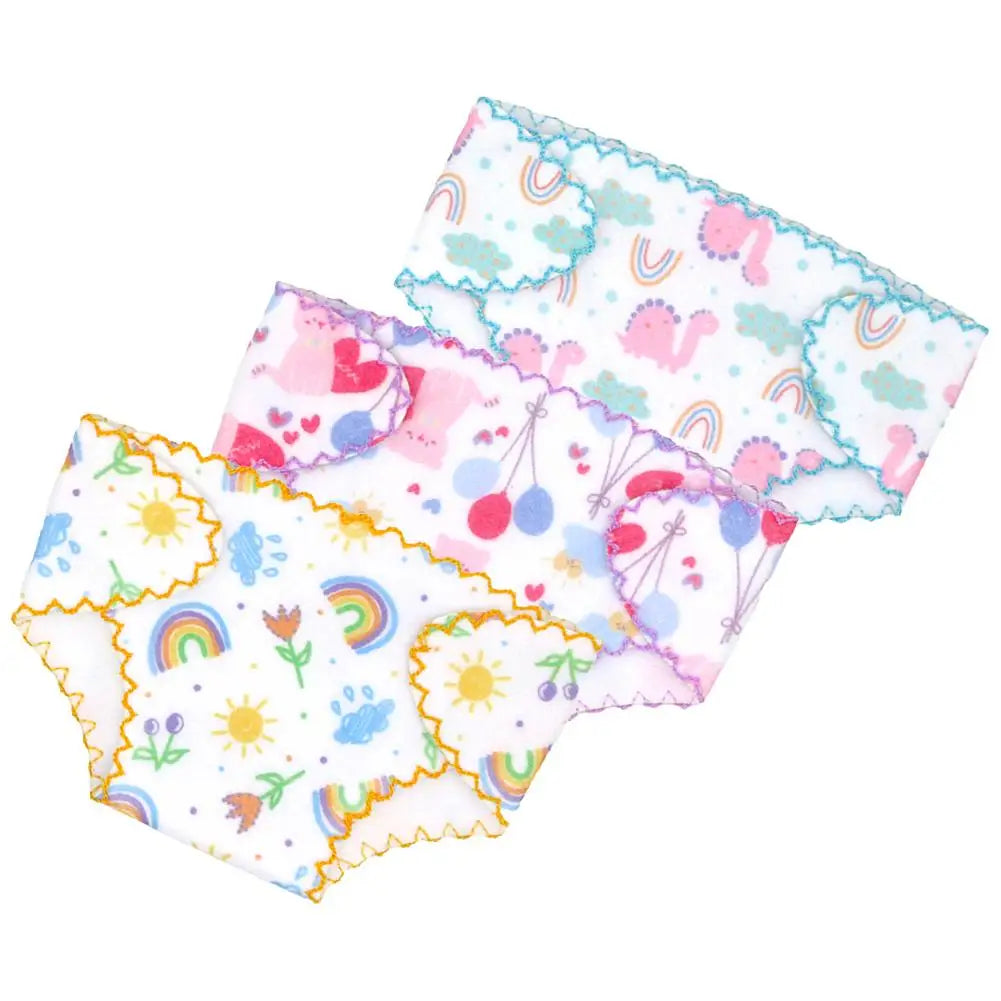 Baby Doll Diaper & Bib Set For 14-18 Inch Dolls, Adjustable Cloth Diapers And Drool Bibs For American Doll Clothes Accessories