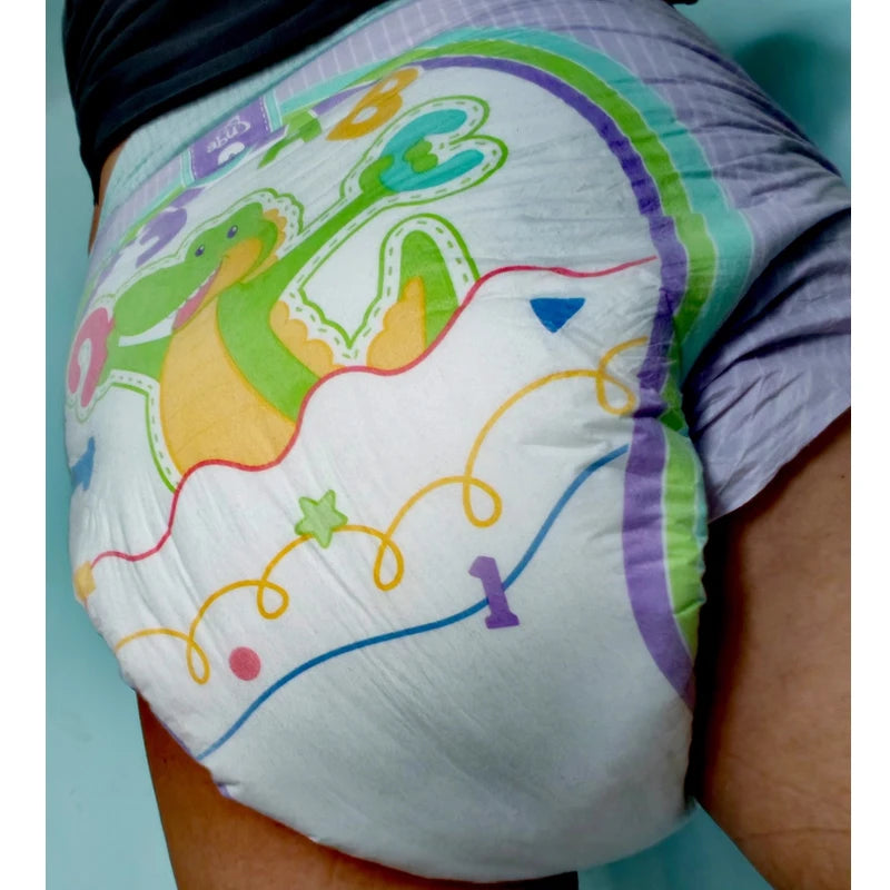 Adult Baby Diaper ABDL Diapers Brief High Absorption DDLG Cute Cartoon Pattern Cotton Soft Thick Disposable Diaper For Men Women